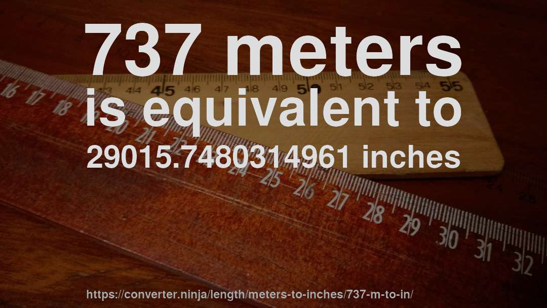 737 meters is equivalent to 29015.7480314961 inches
