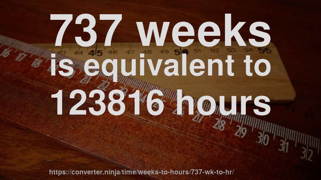 737 weeks is equivalent to 123816 hours