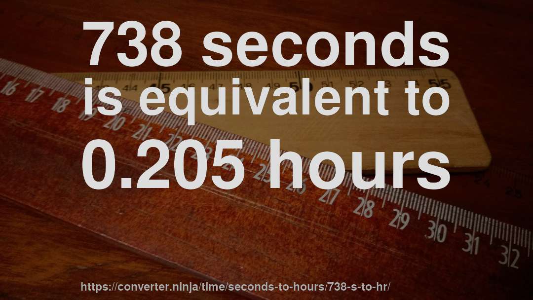 738 seconds is equivalent to 0.205 hours