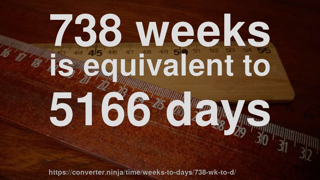 738 weeks is equivalent to 5166 days