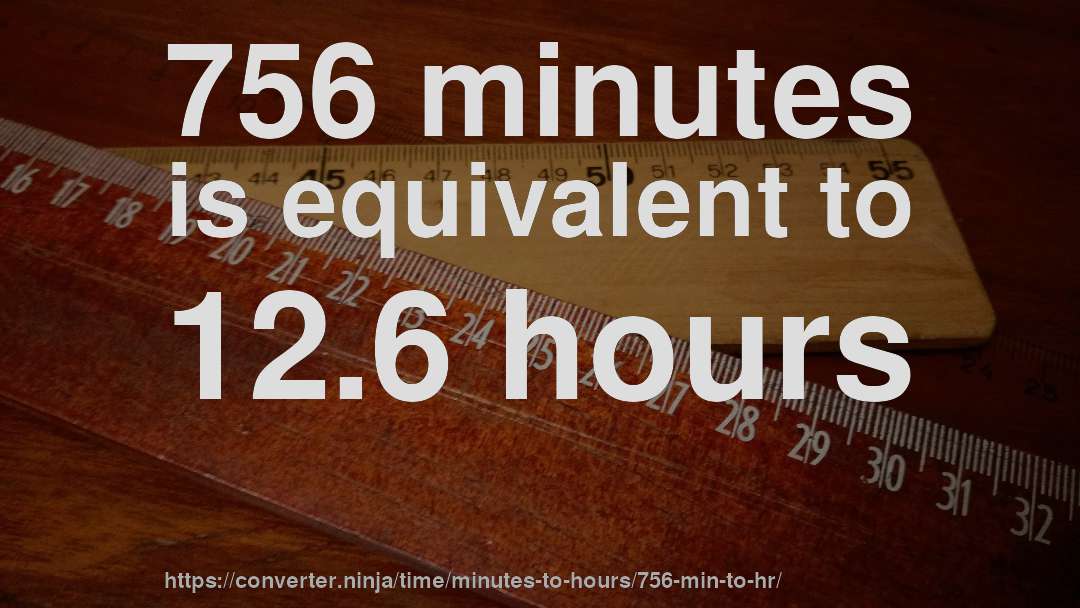 756 minutes is equivalent to 12.6 hours