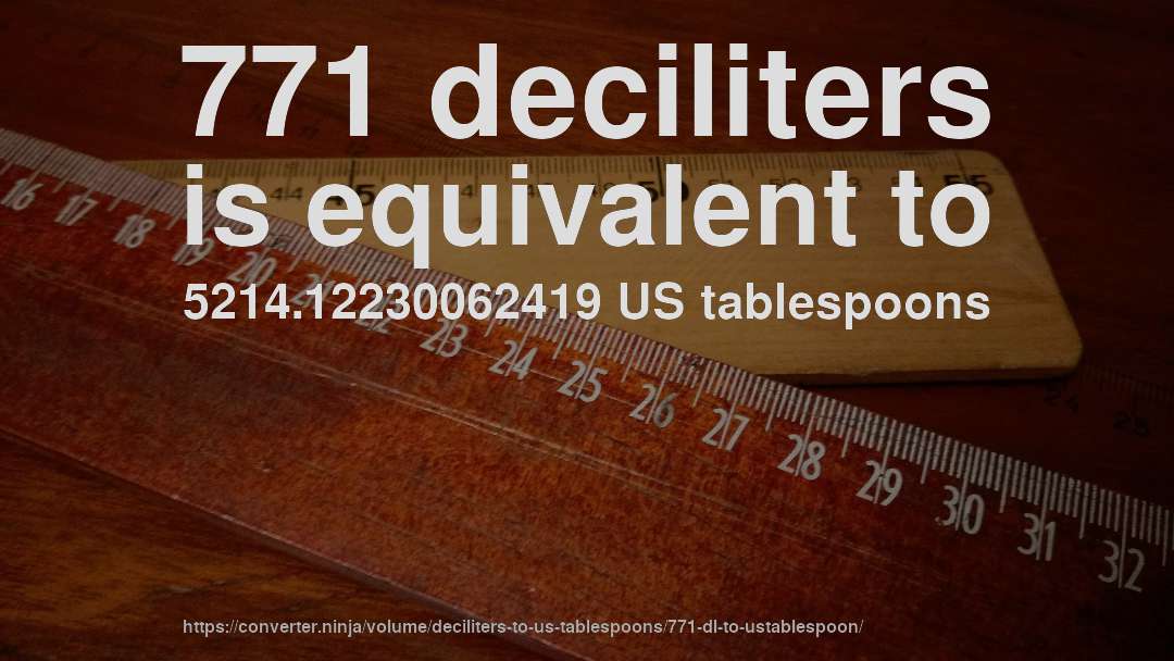 771 deciliters is equivalent to 5214.12230062419 US tablespoons