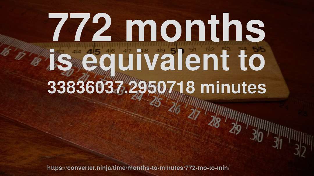 772 months is equivalent to 33836037.2950718 minutes