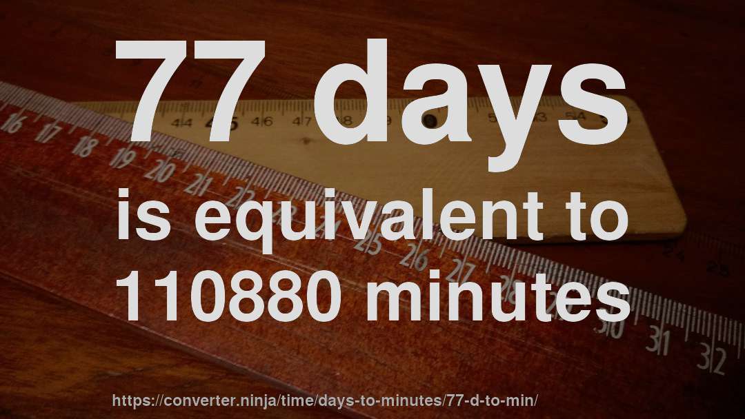 77 days is equivalent to 110880 minutes