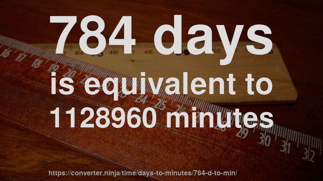 784 days is equivalent to 1128960 minutes
