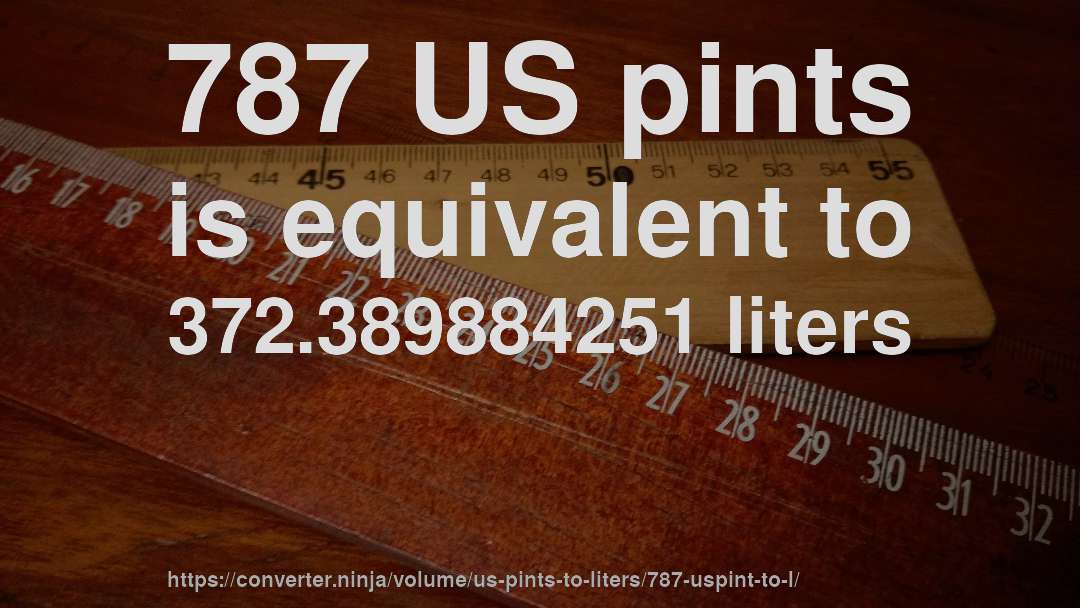 787 US pints is equivalent to 372.389884251 liters