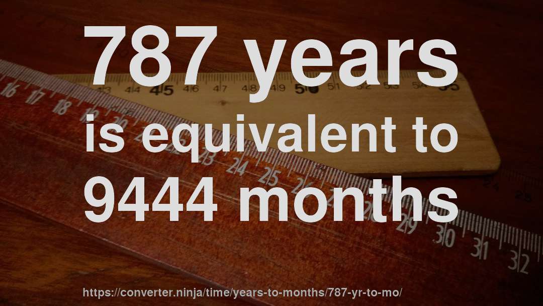 787 years is equivalent to 9444 months