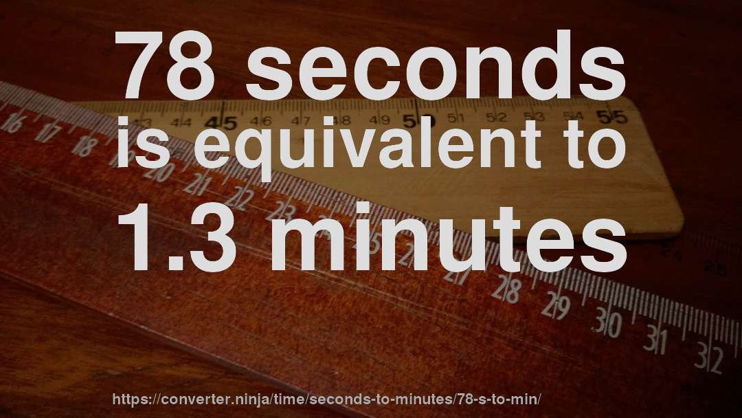 78 seconds is equivalent to 1.3 minutes