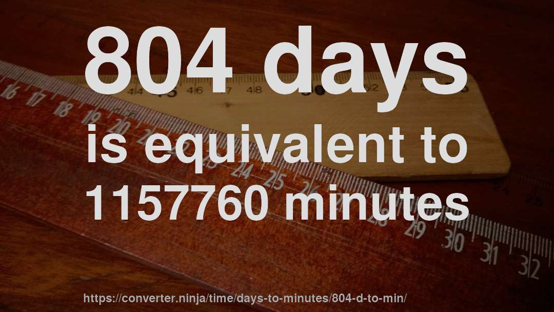 804 days is equivalent to 1157760 minutes