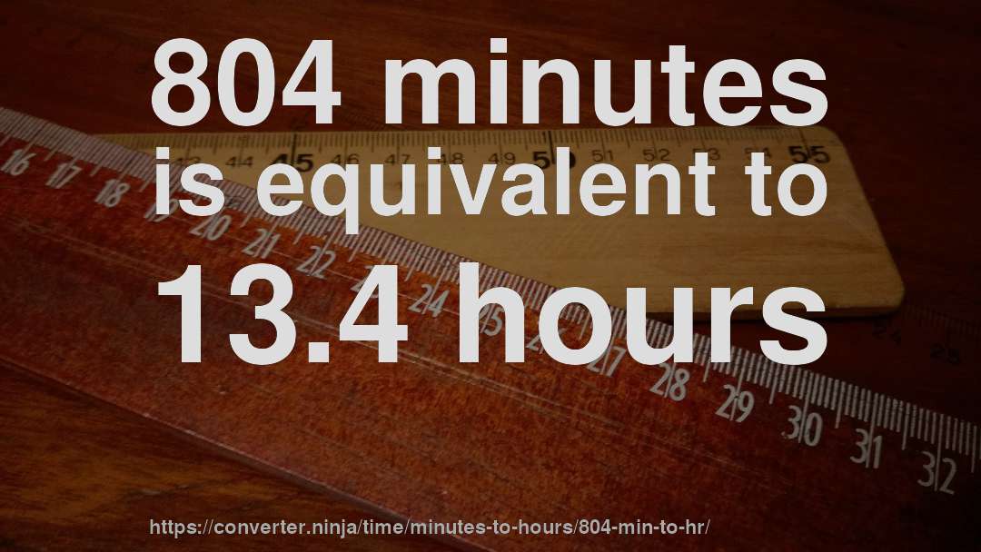 804 minutes is equivalent to 13.4 hours