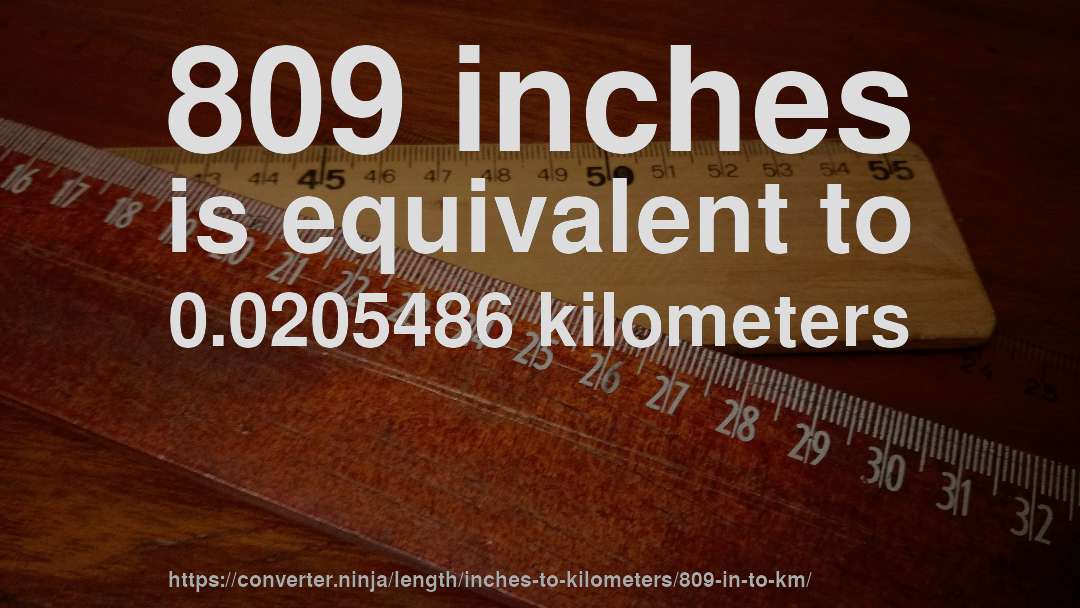 809 inches is equivalent to 0.0205486 kilometers