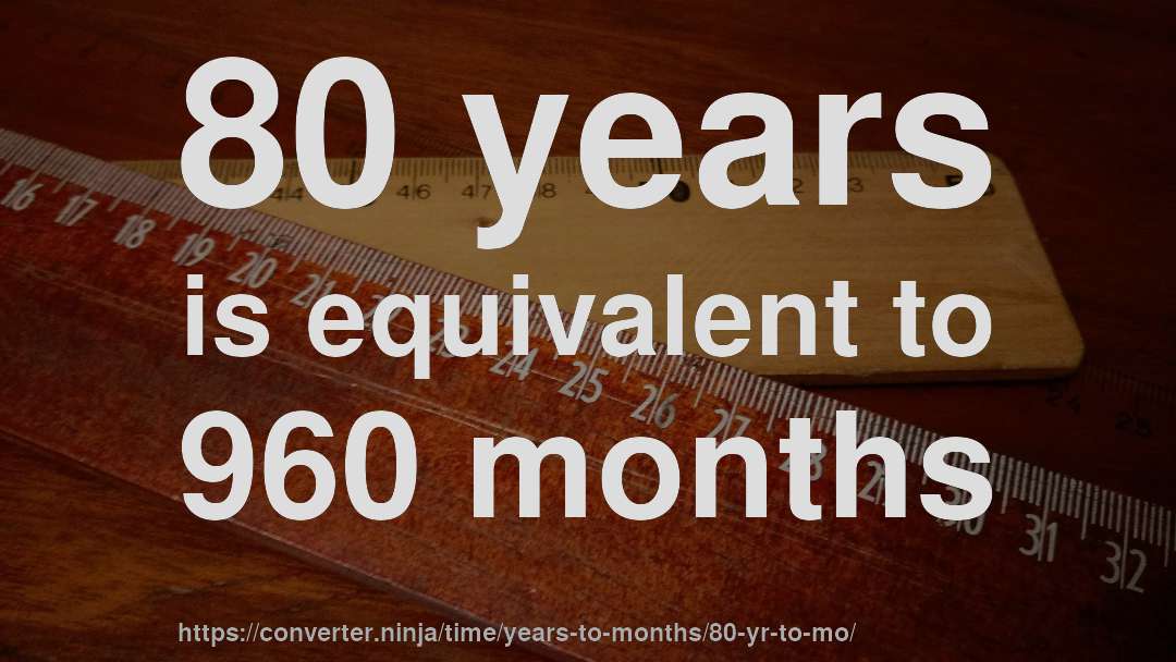 80 years is equivalent to 960 months
