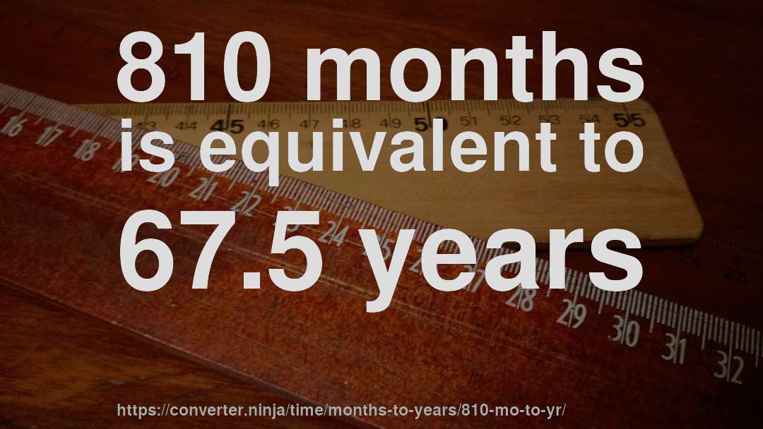 810 months is equivalent to 67.5 years