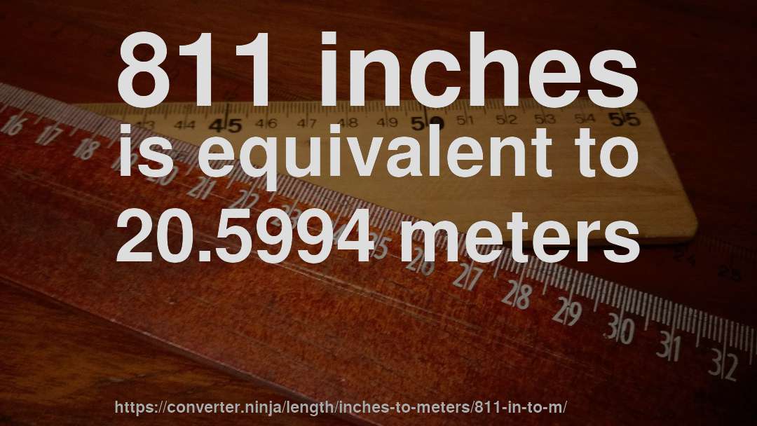 811 inches is equivalent to 20.5994 meters
