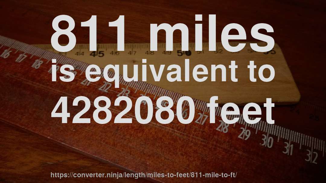 811 miles is equivalent to 4282080 feet