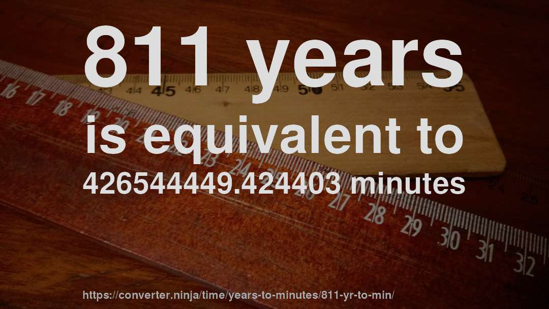 811 years is equivalent to 426544449.424403 minutes