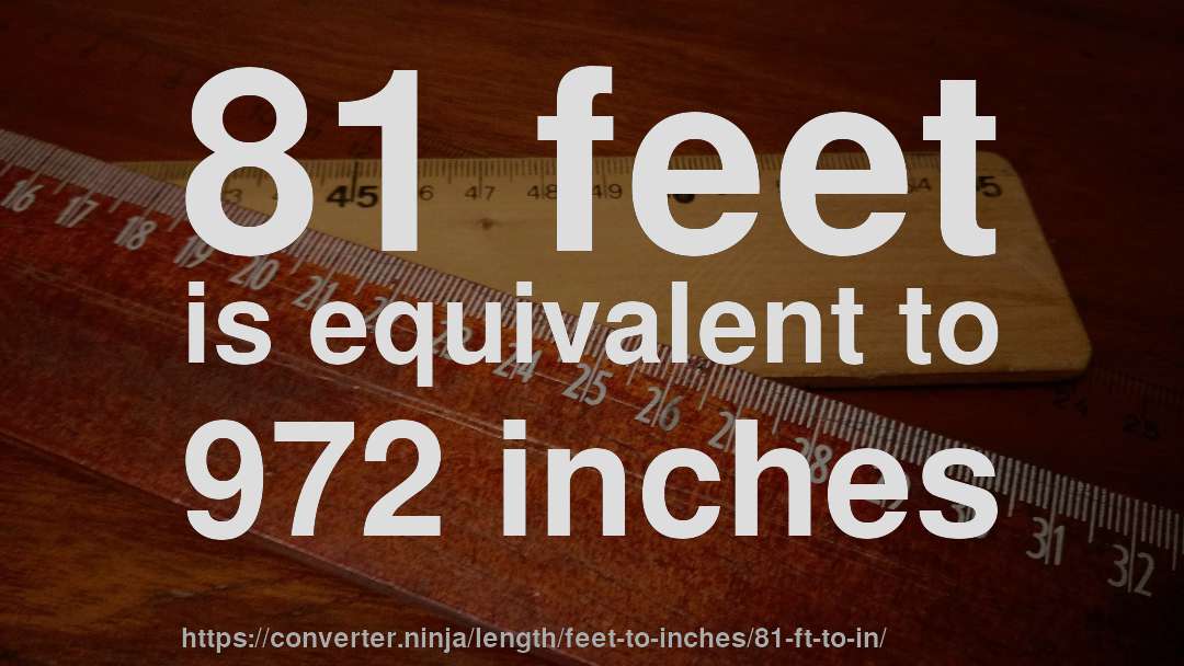 81 feet is equivalent to 972 inches
