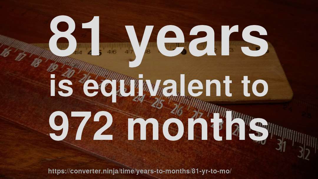 81 years is equivalent to 972 months