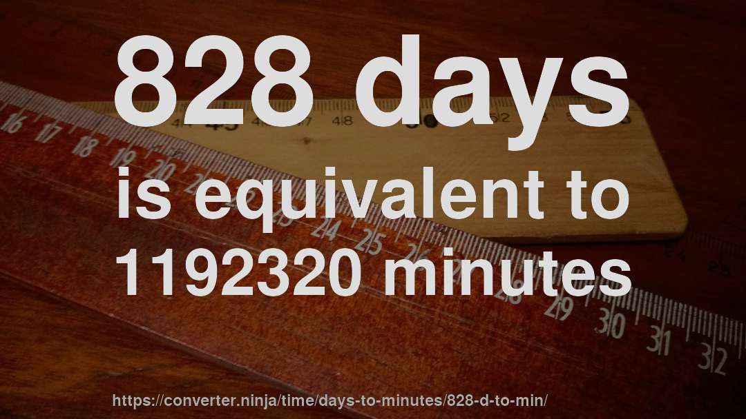 828 days is equivalent to 1192320 minutes
