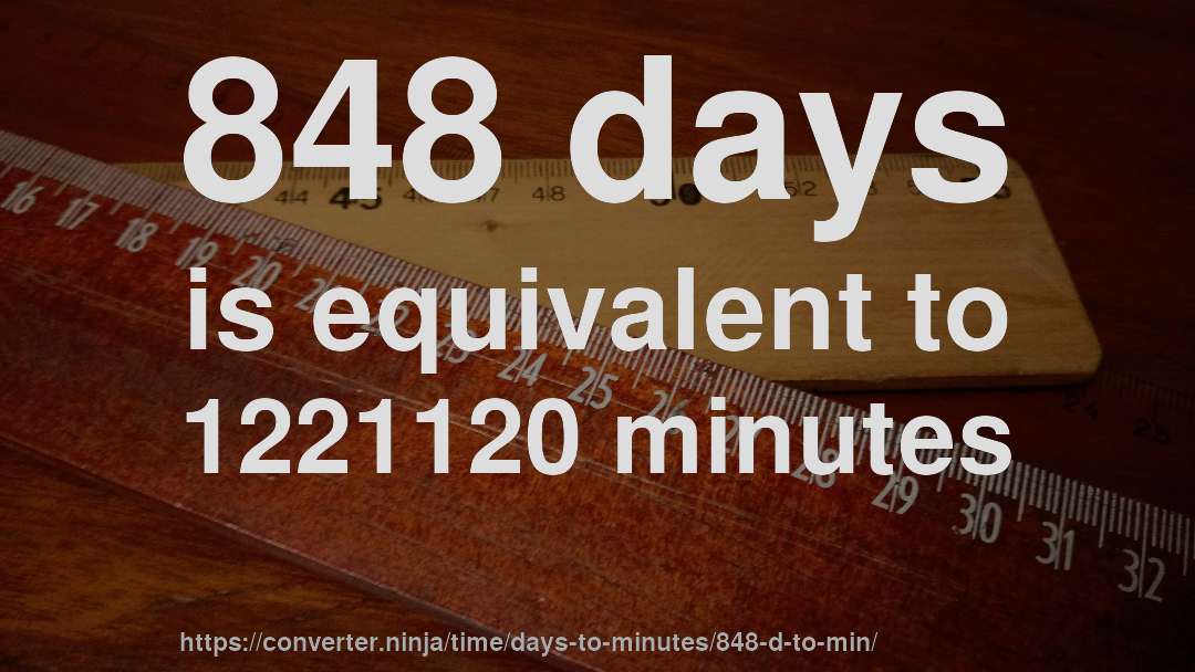848 days is equivalent to 1221120 minutes