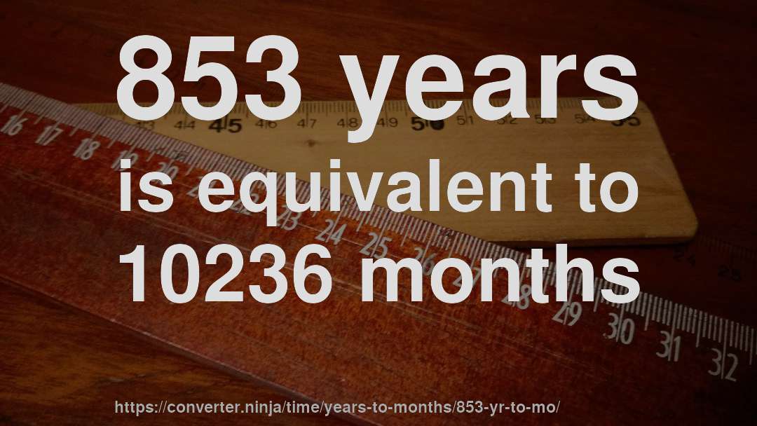 853 years is equivalent to 10236 months