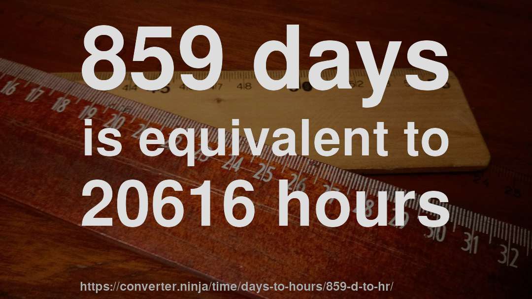 859 days is equivalent to 20616 hours