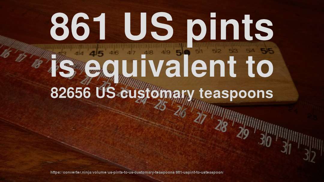 861 US pints is equivalent to 82656 US customary teaspoons