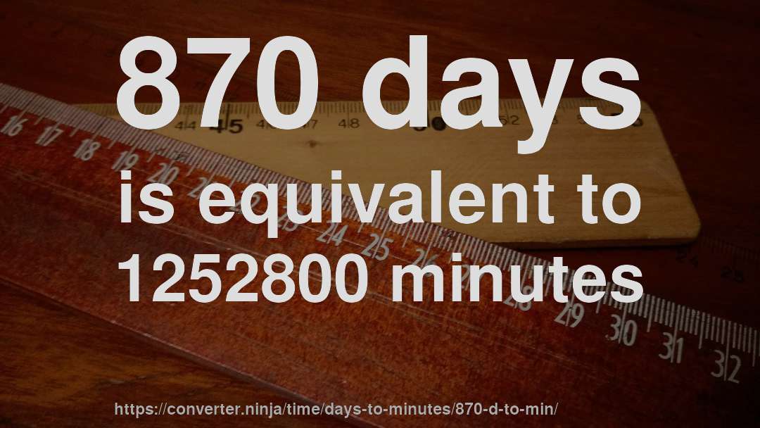 870 days is equivalent to 1252800 minutes