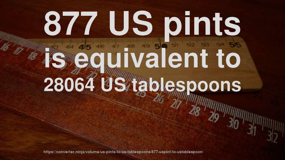 877 US pints is equivalent to 28064 US tablespoons