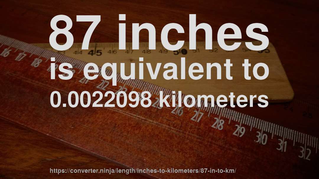 87 inches is equivalent to 0.0022098 kilometers