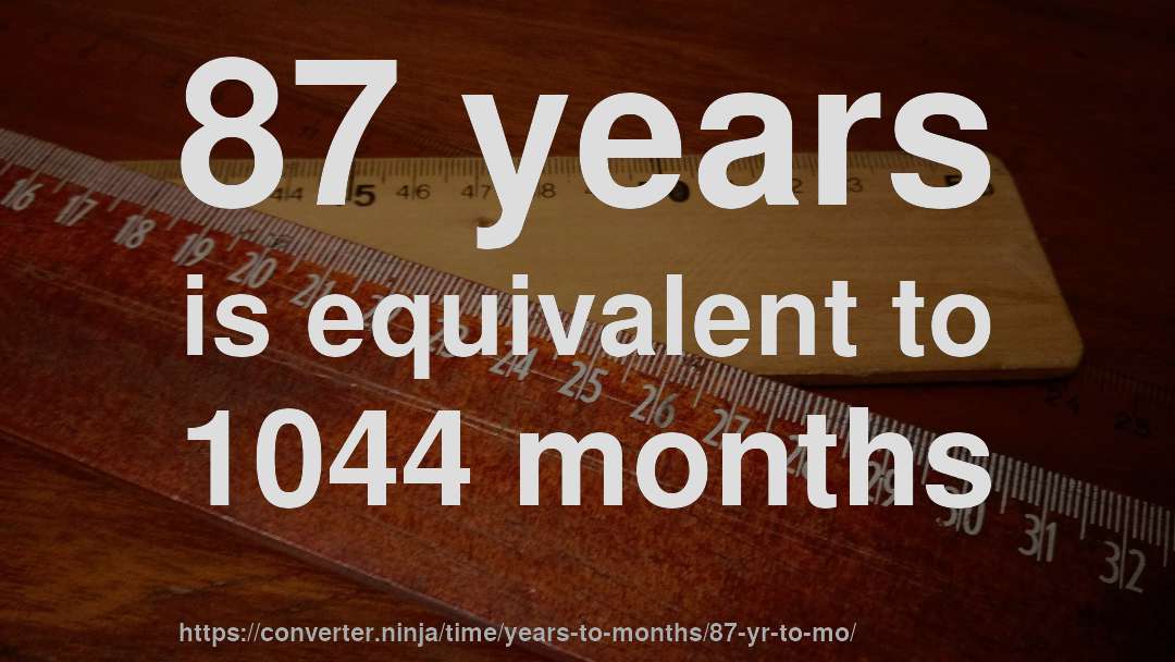 87 years is equivalent to 1044 months