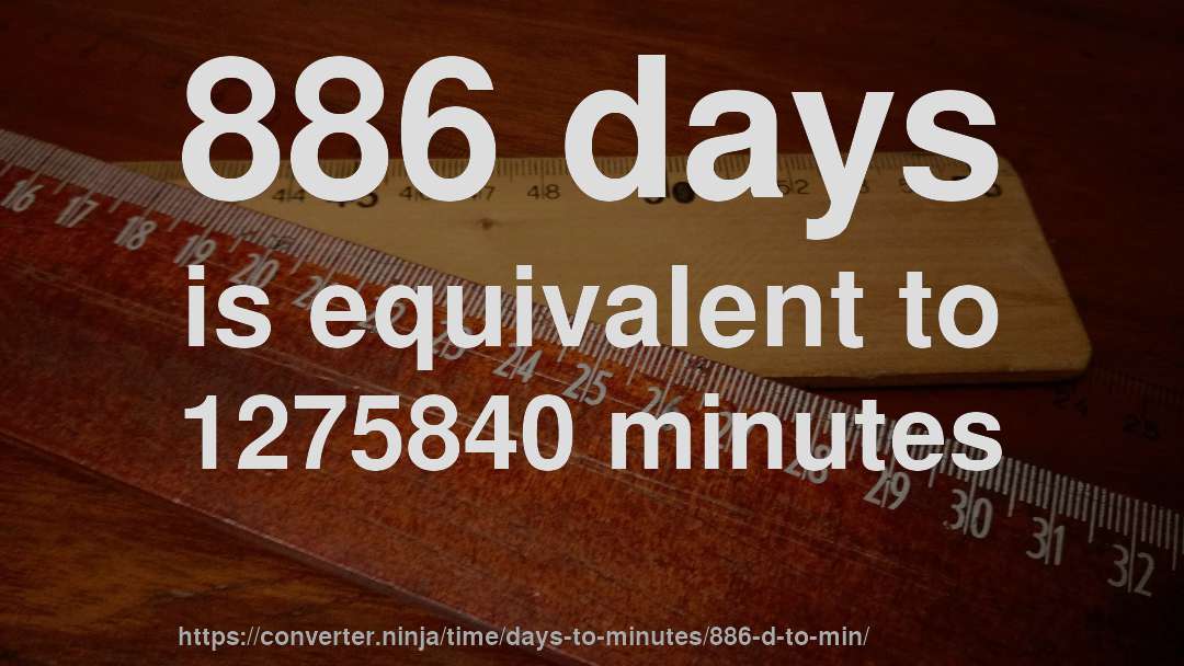886 days is equivalent to 1275840 minutes