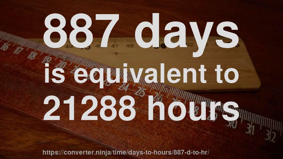 887 days is equivalent to 21288 hours