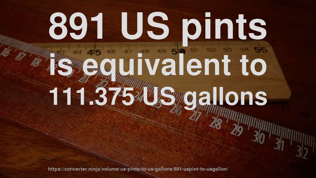 891 US pints is equivalent to 111.375 US gallons