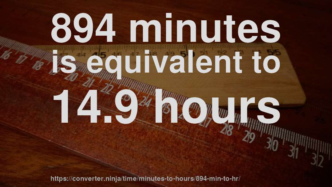 894 minutes is equivalent to 14.9 hours