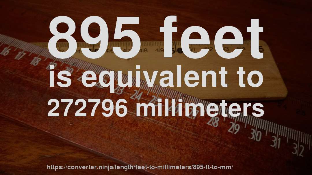 895 feet is equivalent to 272796 millimeters