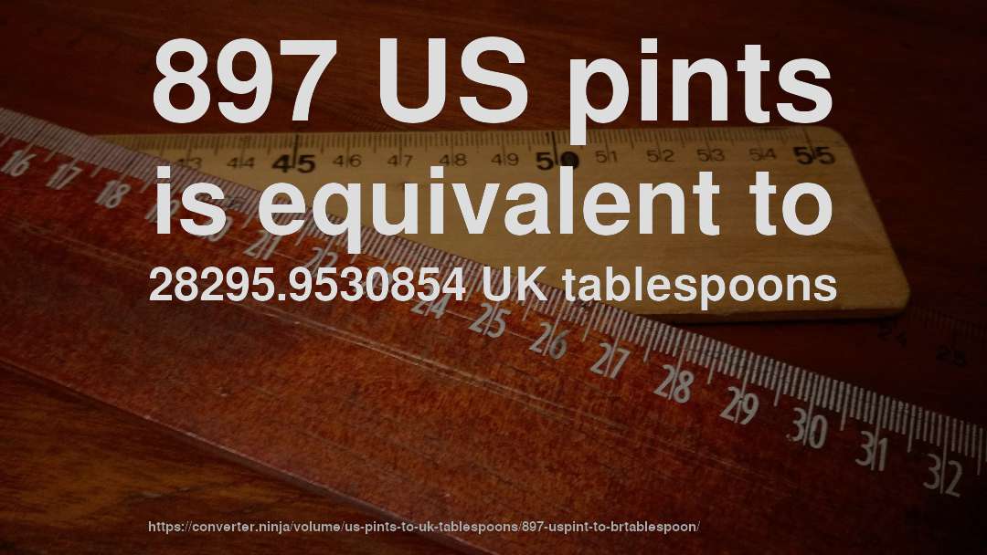 897 US pints is equivalent to 28295.9530854 UK tablespoons