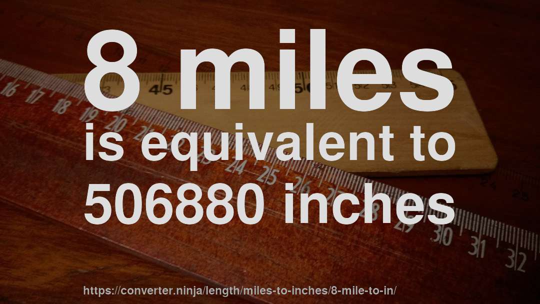 8 miles is equivalent to 506880 inches