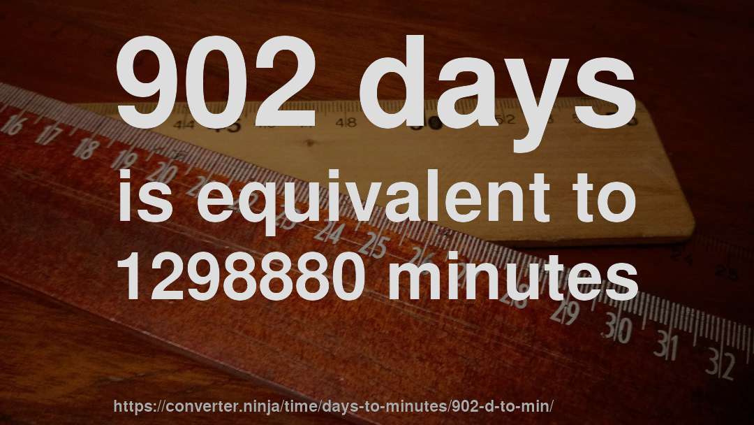 902 days is equivalent to 1298880 minutes