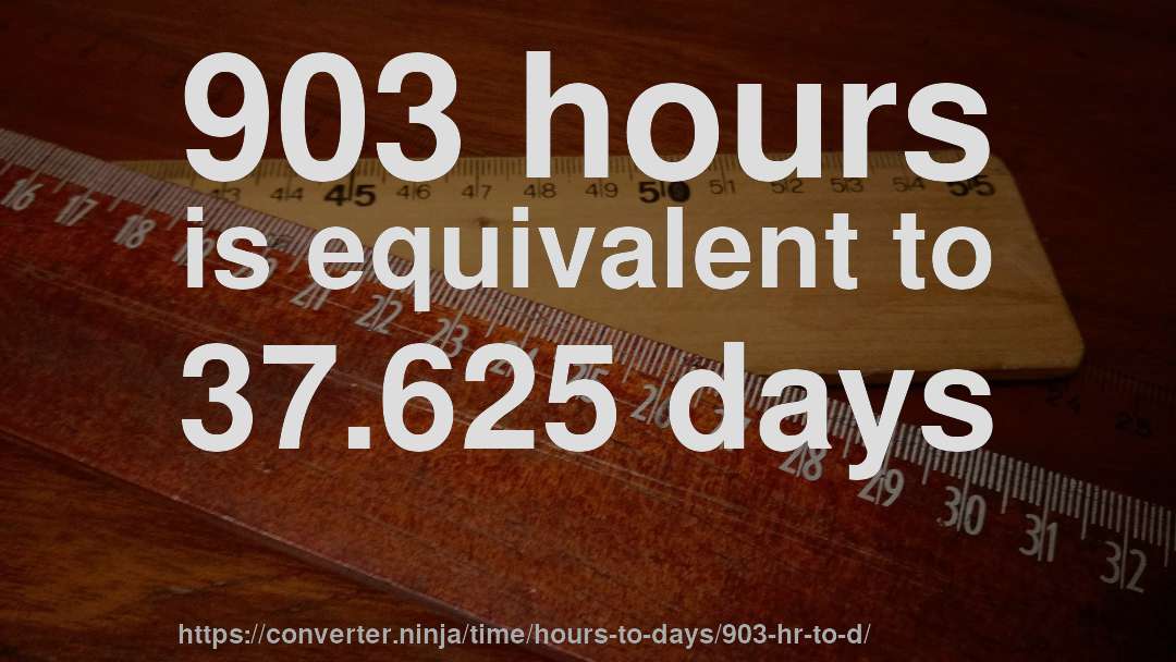903 hours is equivalent to 37.625 days