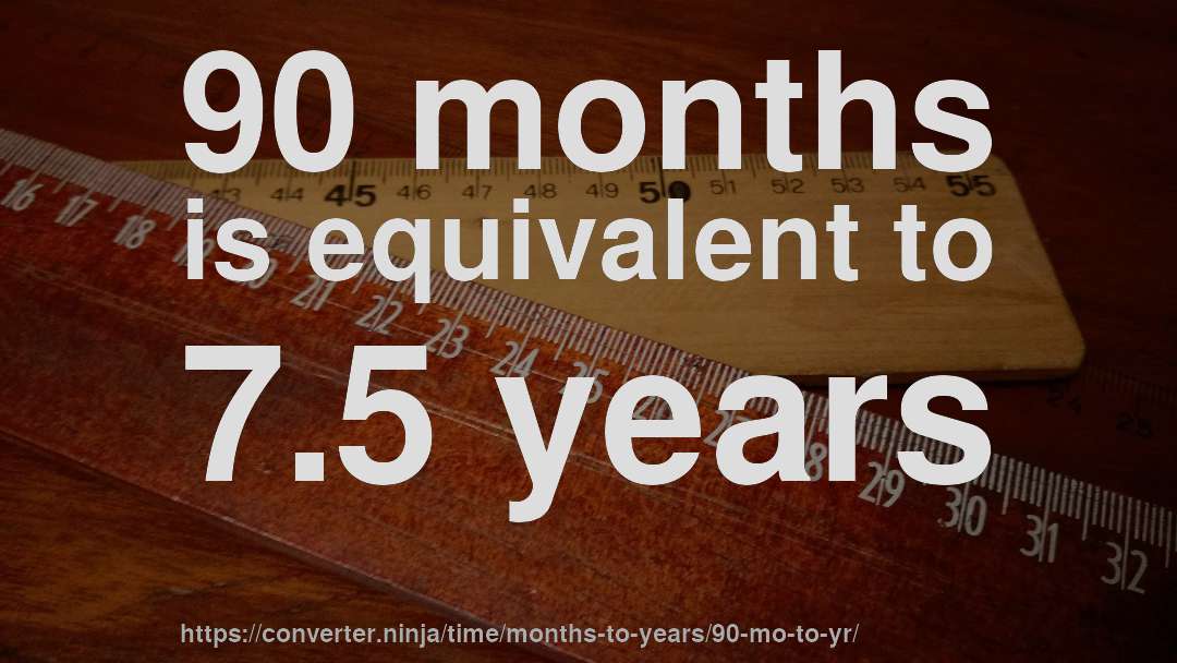 90 months is equivalent to 7.5 years