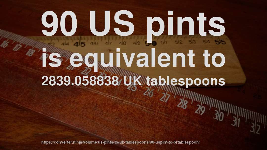 90 US pints is equivalent to 2839.058838 UK tablespoons