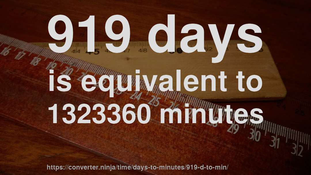 919 days is equivalent to 1323360 minutes