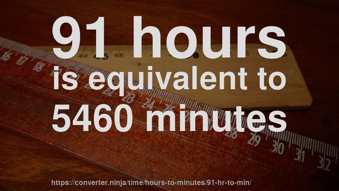 91 hours is equivalent to 5460 minutes