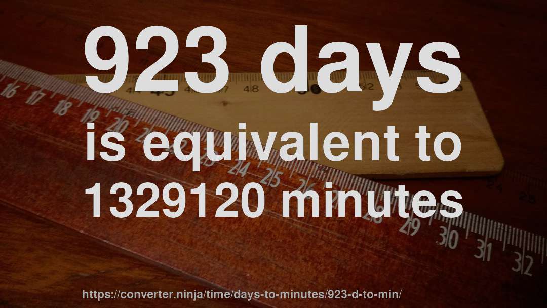 923 days is equivalent to 1329120 minutes