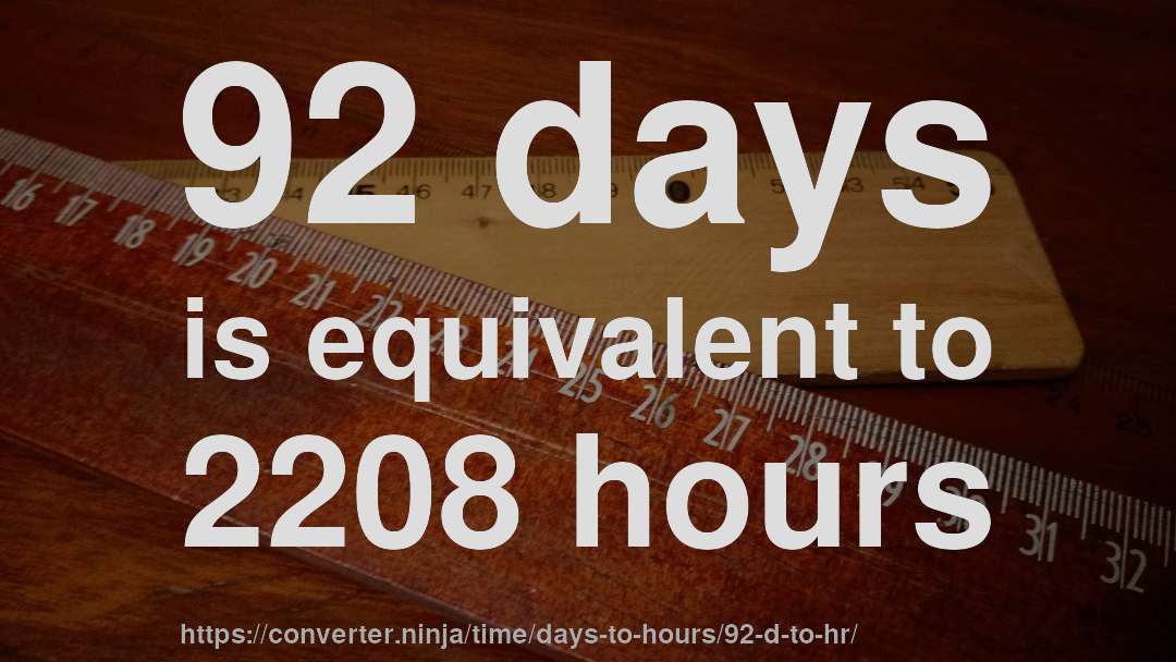 92 days is equivalent to 2208 hours