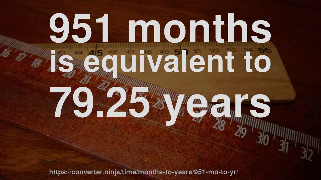951 months is equivalent to 79.25 years