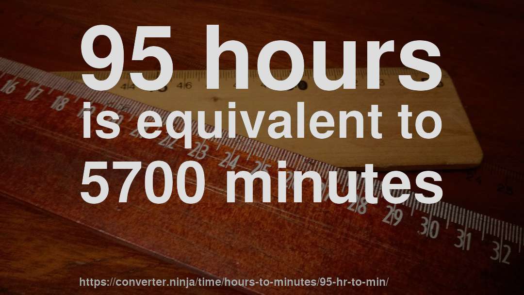 95 hours is equivalent to 5700 minutes