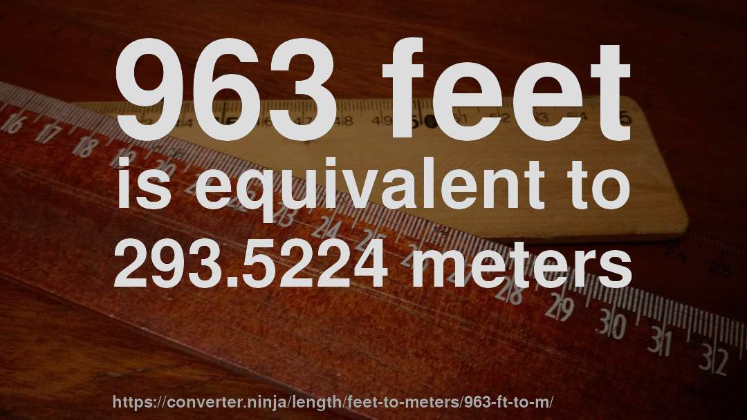 963 feet is equivalent to 293.5224 meters