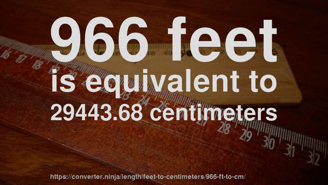 966 feet is equivalent to 29443.68 centimeters